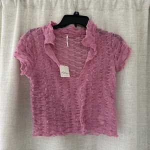 Free people pink blouse
